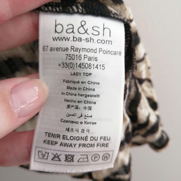 Ba&sh Tiger Print Ruffle Accent Button Up Blouse with Half Sleeves Ba&Sh 0 XS - Picture 11 of 17